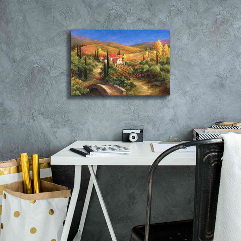 Image of 'Tuscan Bridge' by Art Fronckowiak, Giclee Canvas Wall Art,18x12