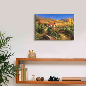 'Tuscan Bridge' by Art Fronckowiak, Giclee Canvas Wall Art,18x12