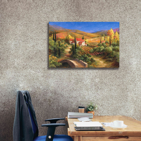 Image of 'Tuscan Bridge' by Art Fronckowiak, Giclee Canvas Wall Art,40x26