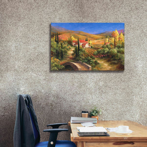 'Tuscan Bridge' by Art Fronckowiak, Giclee Canvas Wall Art,40x26