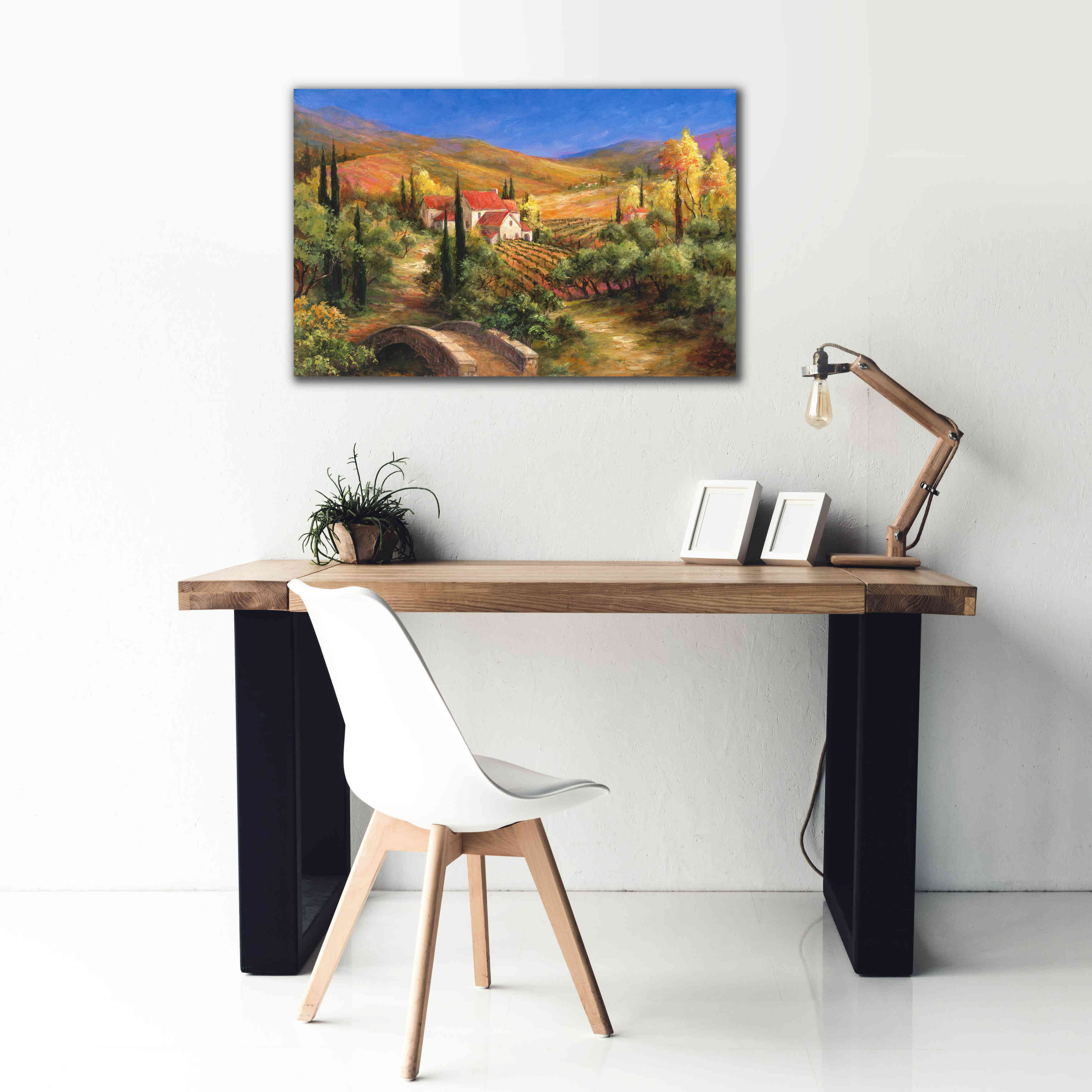 'Tuscan Bridge' by Art Fronckowiak, Giclee Canvas Wall Art,40x26