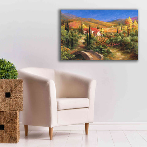 Image of 'Tuscan Bridge' by Art Fronckowiak, Giclee Canvas Wall Art,40x26