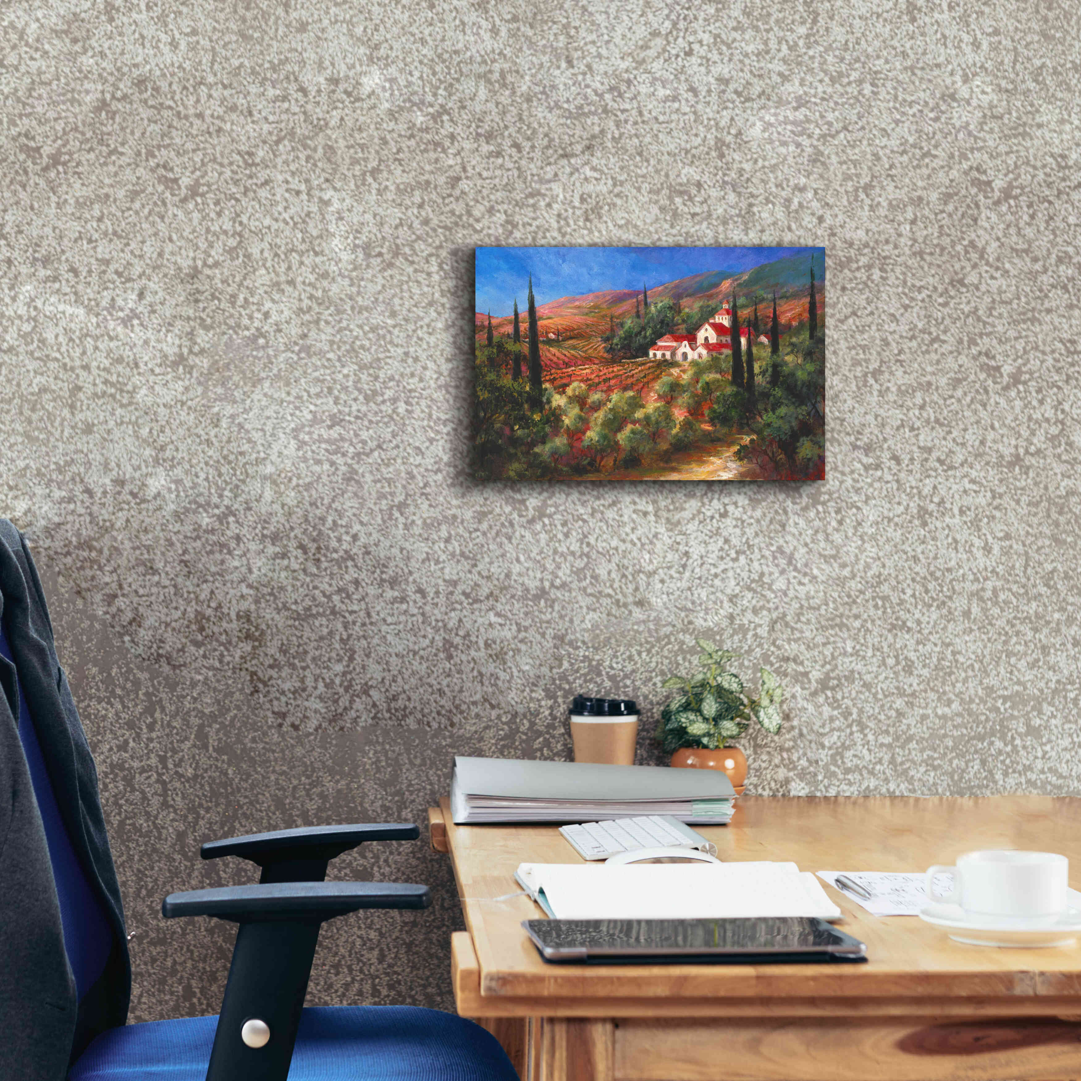 'Tuscan Monastery' by Art Fronckowiak, Giclee Canvas Wall Art,18x12