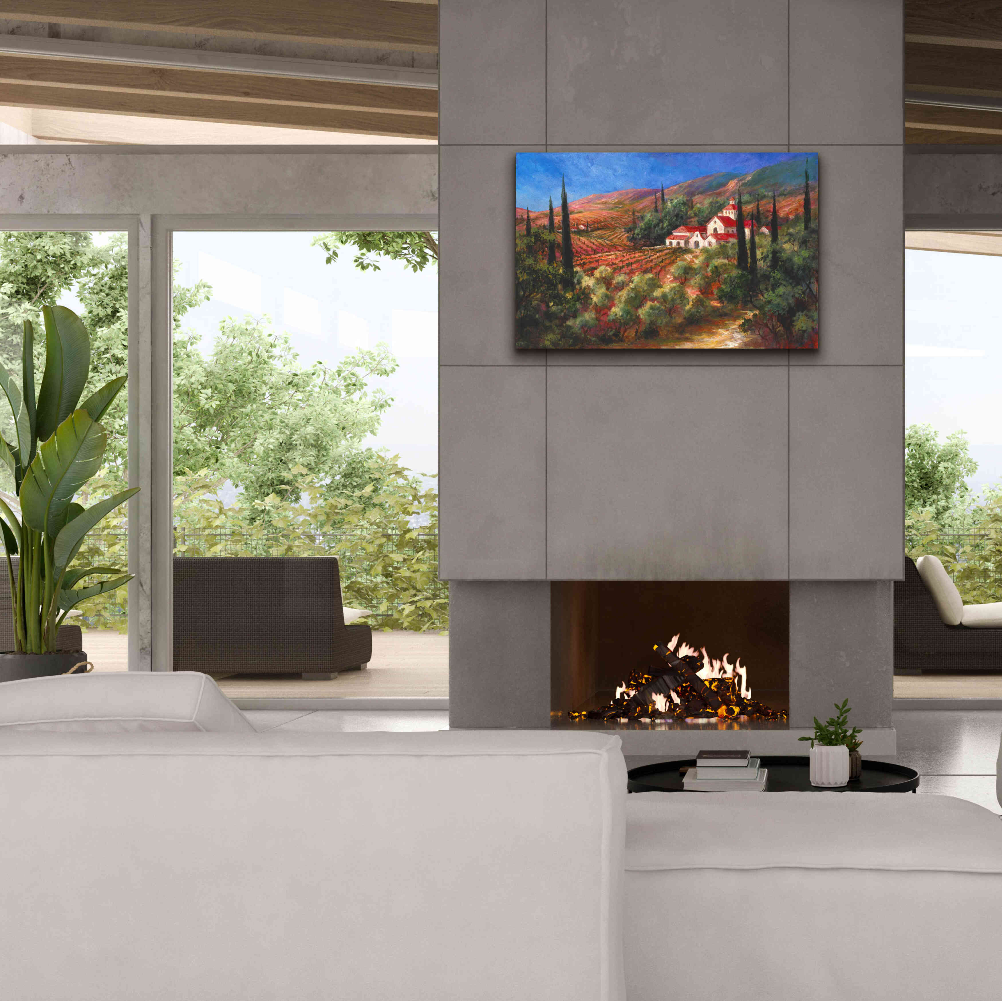 'Tuscan Monastery' by Art Fronckowiak, Giclee Canvas Wall Art,40x26