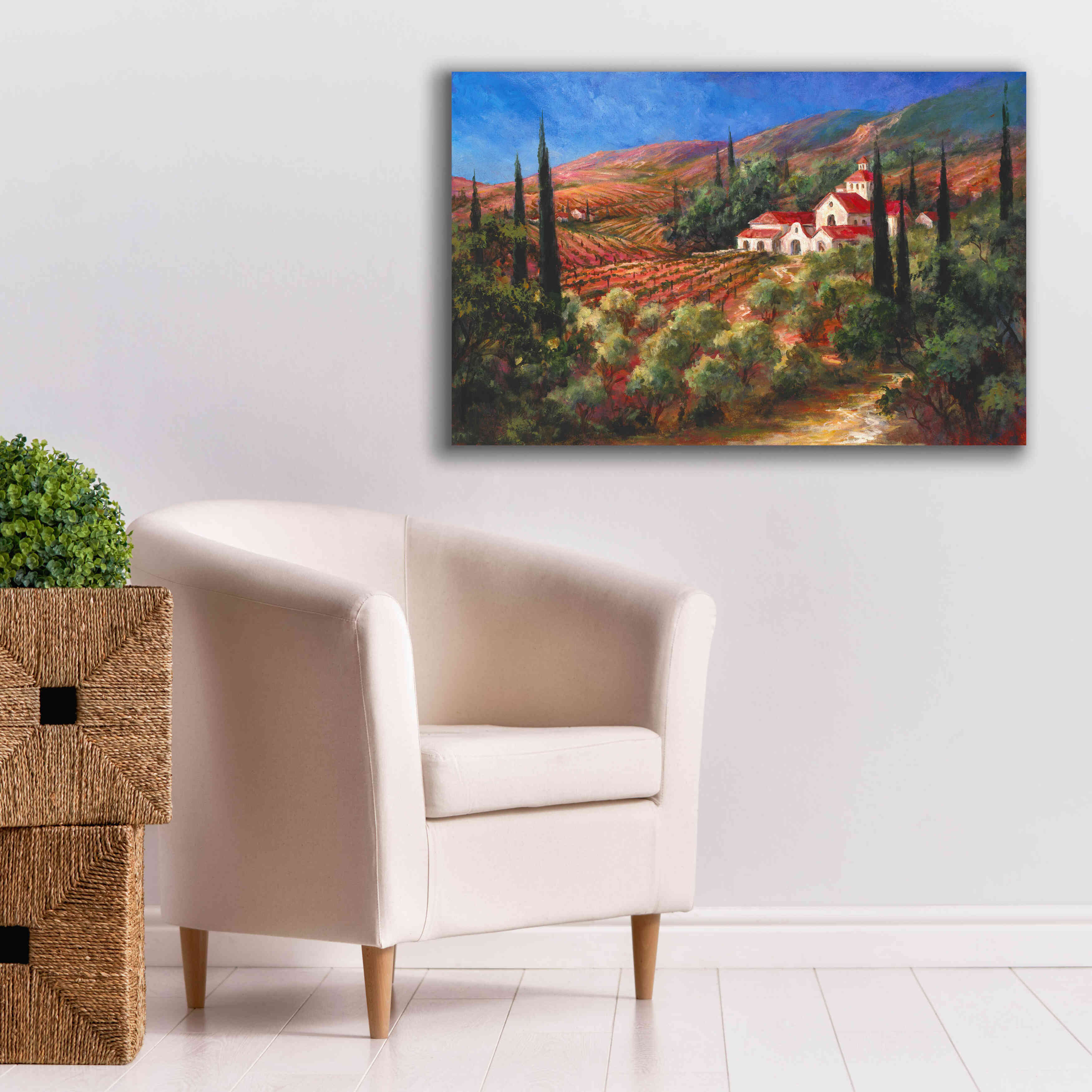 'Tuscan Monastery' by Art Fronckowiak, Giclee Canvas Wall Art,40x26