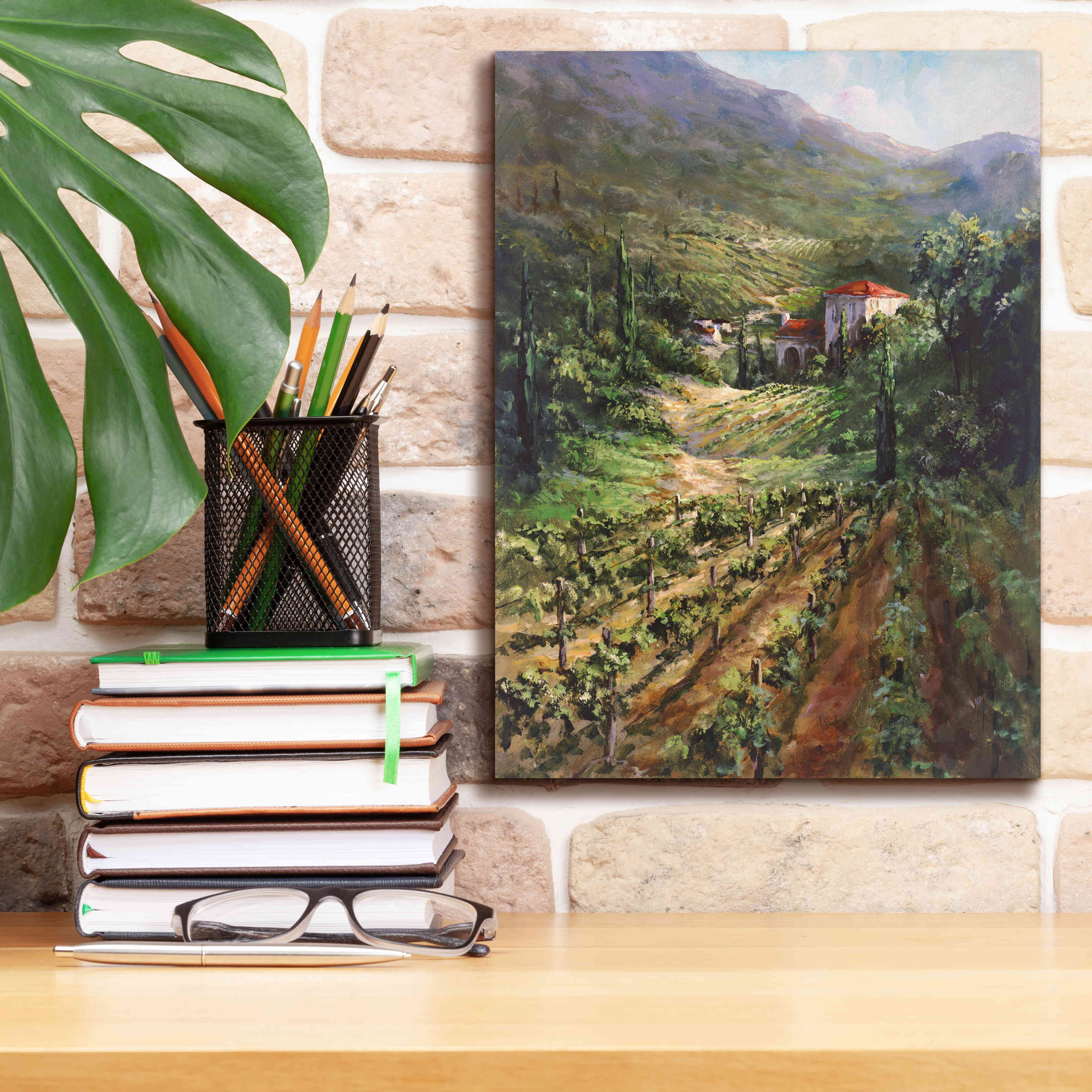 'Tuscany Vineyard' by Art Fronckowiak, Giclee Canvas Wall Art,12x16