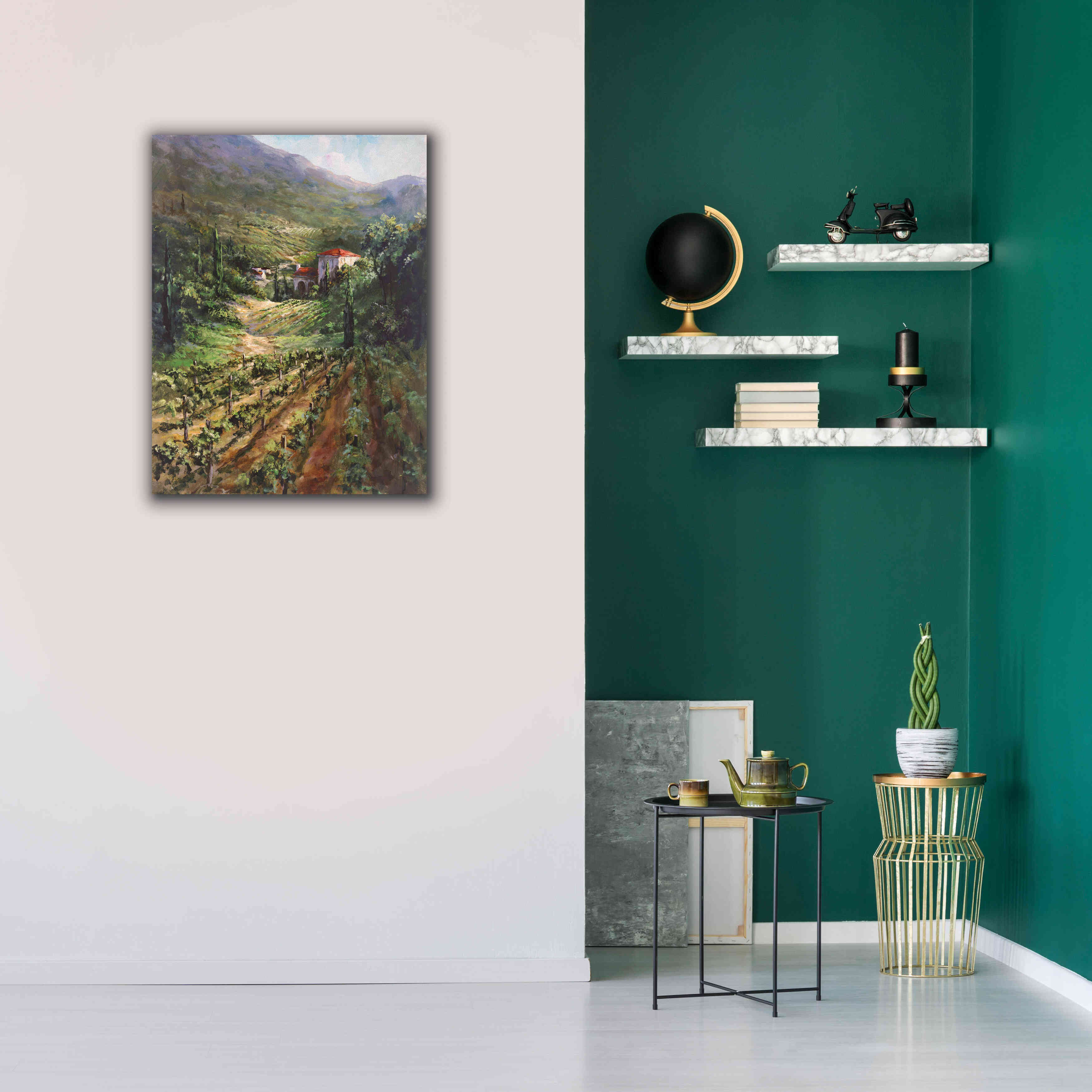 'Tuscany Vineyard' by Art Fronckowiak, Giclee Canvas Wall Art,26x34