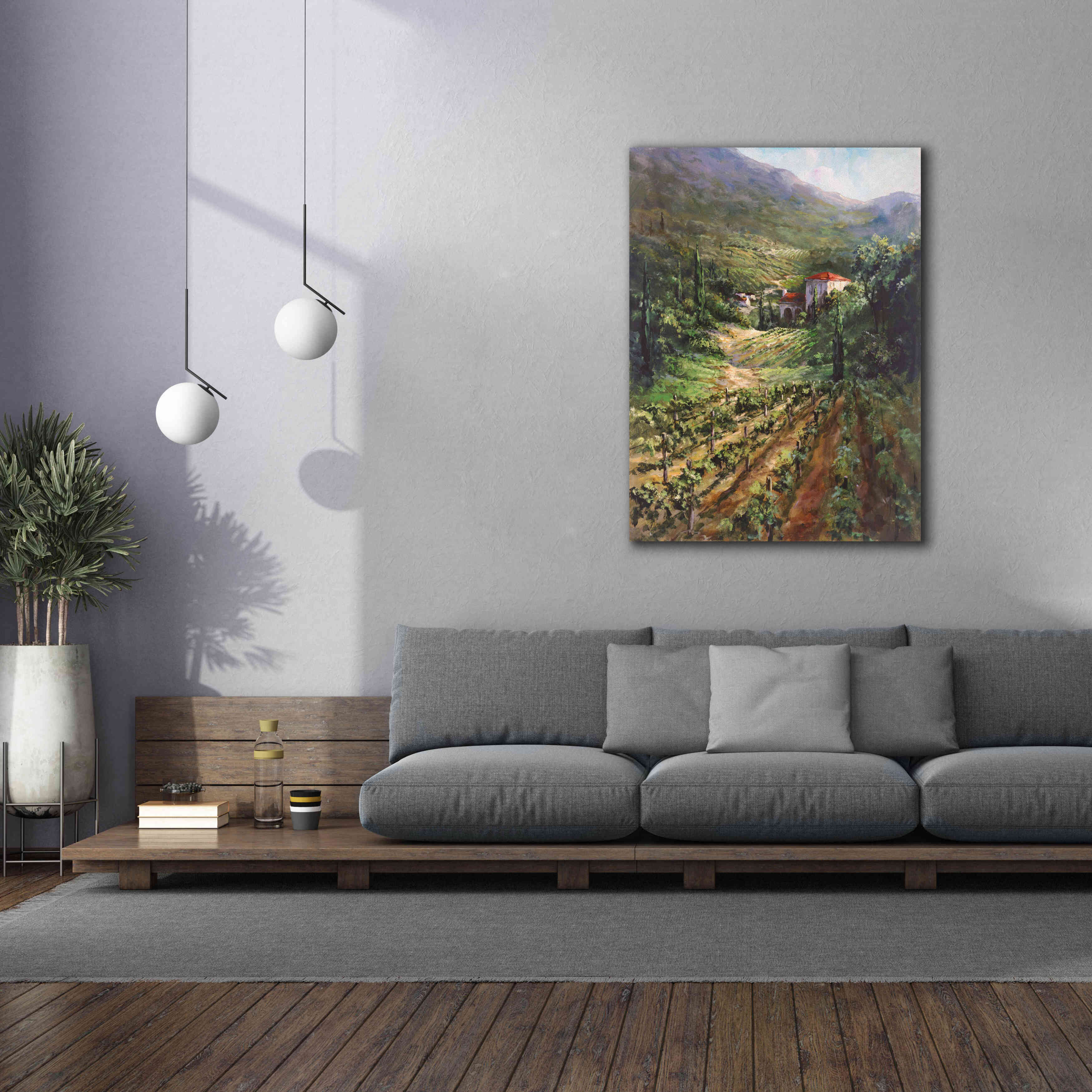 'Tuscany Vineyard' by Art Fronckowiak, Giclee Canvas Wall Art,40x54