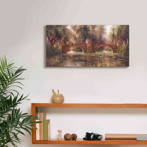 'Willow Bridge' by Art Fronckowiak, Giclee Canvas Wall Art,24x12