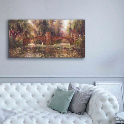 Image of 'Willow Bridge' by Art Fronckowiak, Giclee Canvas Wall Art,60x30