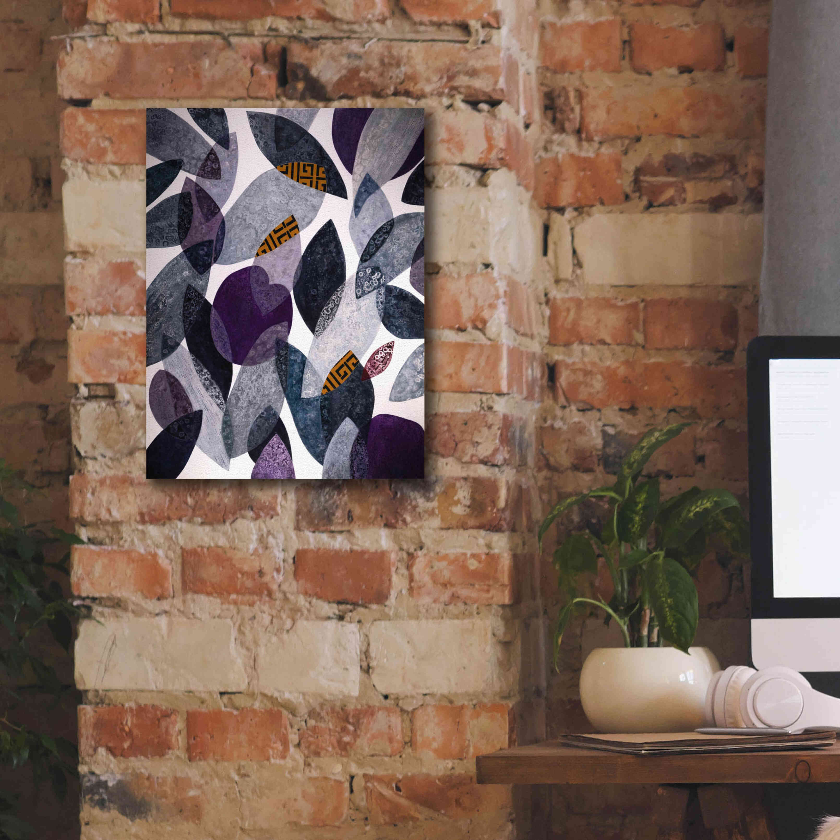 'Hojas Petreas I' by Daniela Fedele, Giclee Canvas Wall Art,12x16