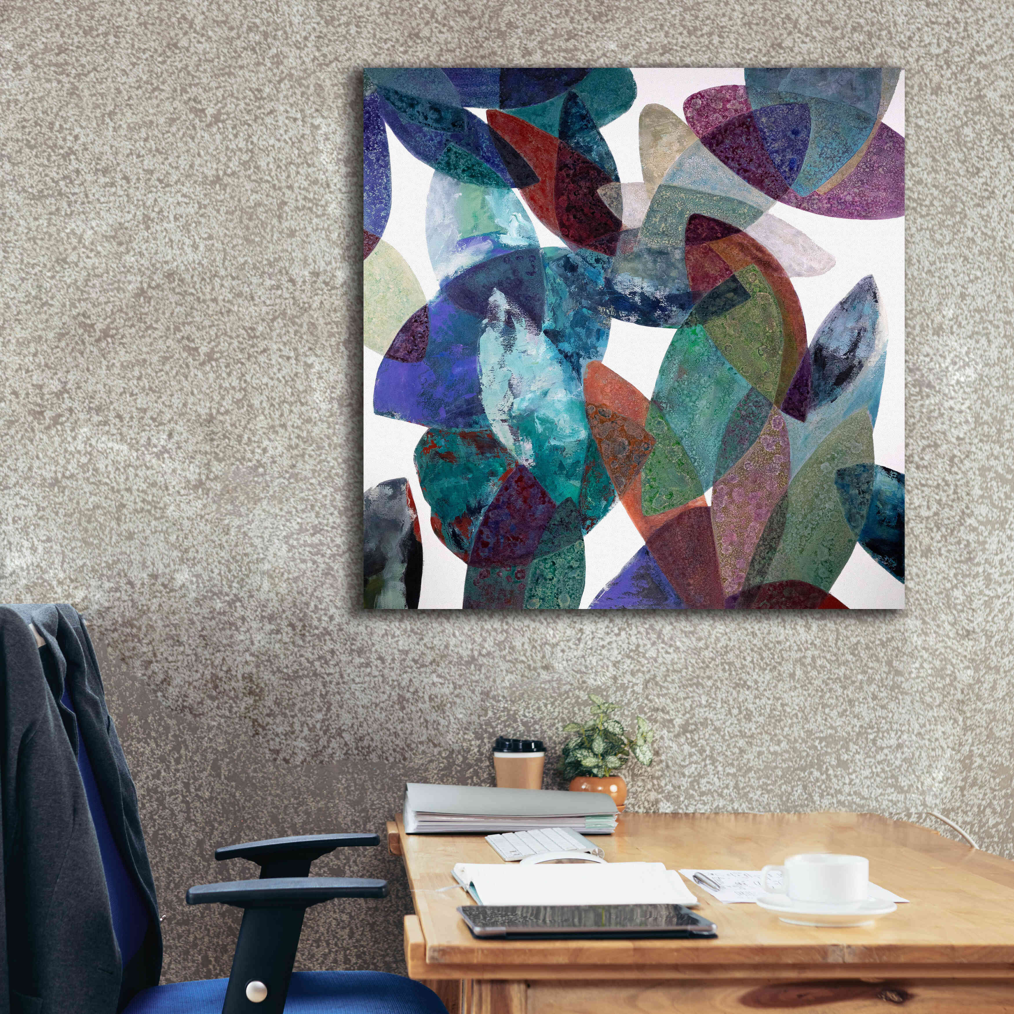 'Hojas Petreas III' by Daniela Fedele, Giclee Canvas Wall Art,37x37