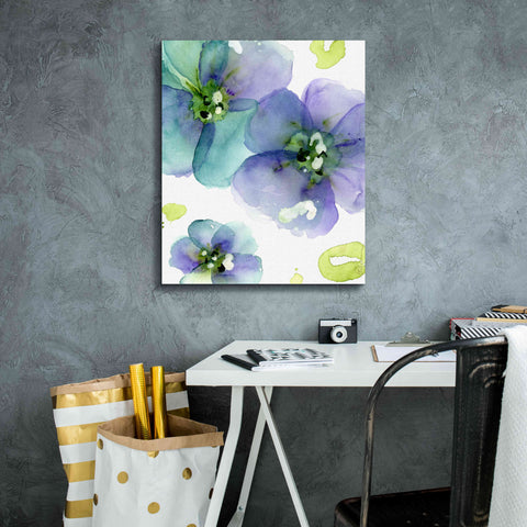 Image of 'Blue Flowers' by Dawn Derman, Giclee Canvas Wall Art,20x24