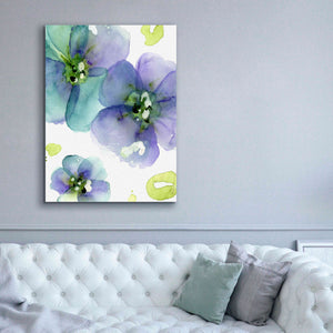 'Blue Flowers' by Dawn Derman, Giclee Canvas Wall Art,40x54