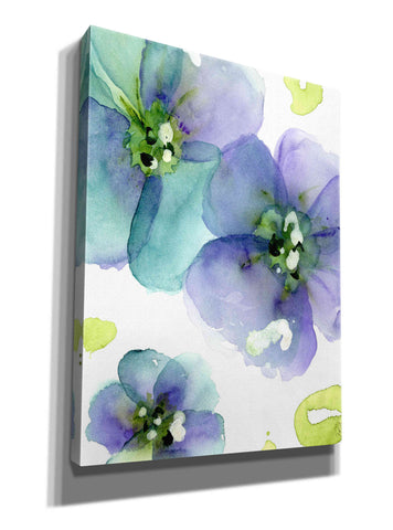 Image of 'Blue Flowers' by Dawn Derman, Giclee Canvas Wall Art