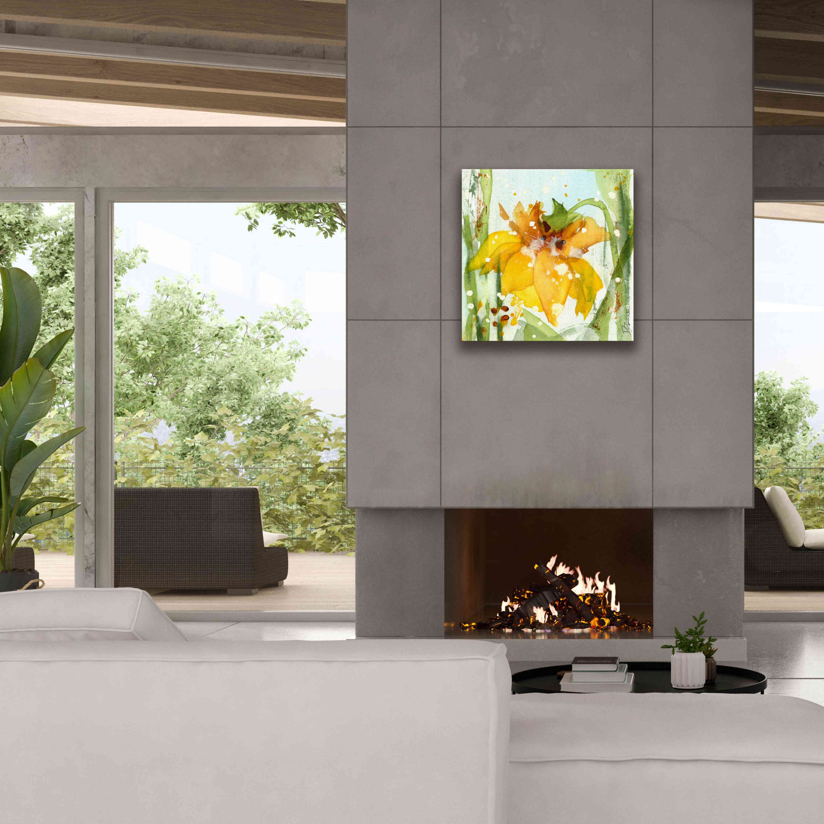 'Daffodil' by Dawn Derman, Giclee Canvas Wall Art,26x26