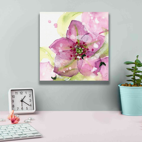 Image of 'Pink Flower in the Snow' by Dawn Derman, Giclee Canvas Wall Art,12x12