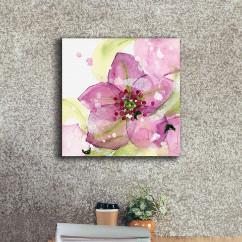 Image of 'Pink Flower in the Snow' by Dawn Derman, Giclee Canvas Wall Art,18x18