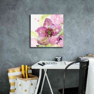 'Pink Flower in the Snow' by Dawn Derman, Giclee Canvas Wall Art,18x18
