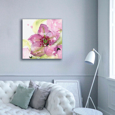 Image of 'Pink Flower in the Snow' by Dawn Derman, Giclee Canvas Wall Art,37x37