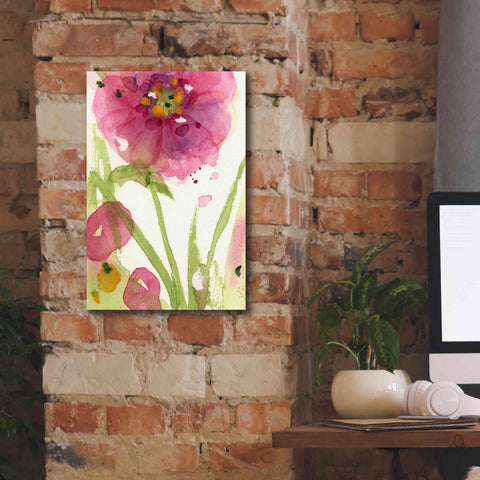 Image of 'Pink Wildflower' by Dawn Derman, Giclee Canvas Wall Art,12x18