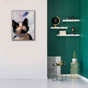 'Cat and Butterfly' by Diane Hoeptner, Giclee Canvas Wall Art,26x34