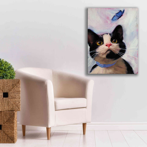 Image of 'Cat and Butterfly' by Diane Hoeptner, Giclee Canvas Wall Art,26x34