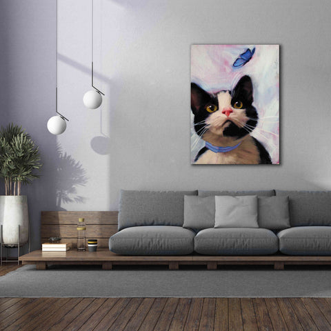 Image of 'Cat and Butterfly' by Diane Hoeptner, Giclee Canvas Wall Art,40x54