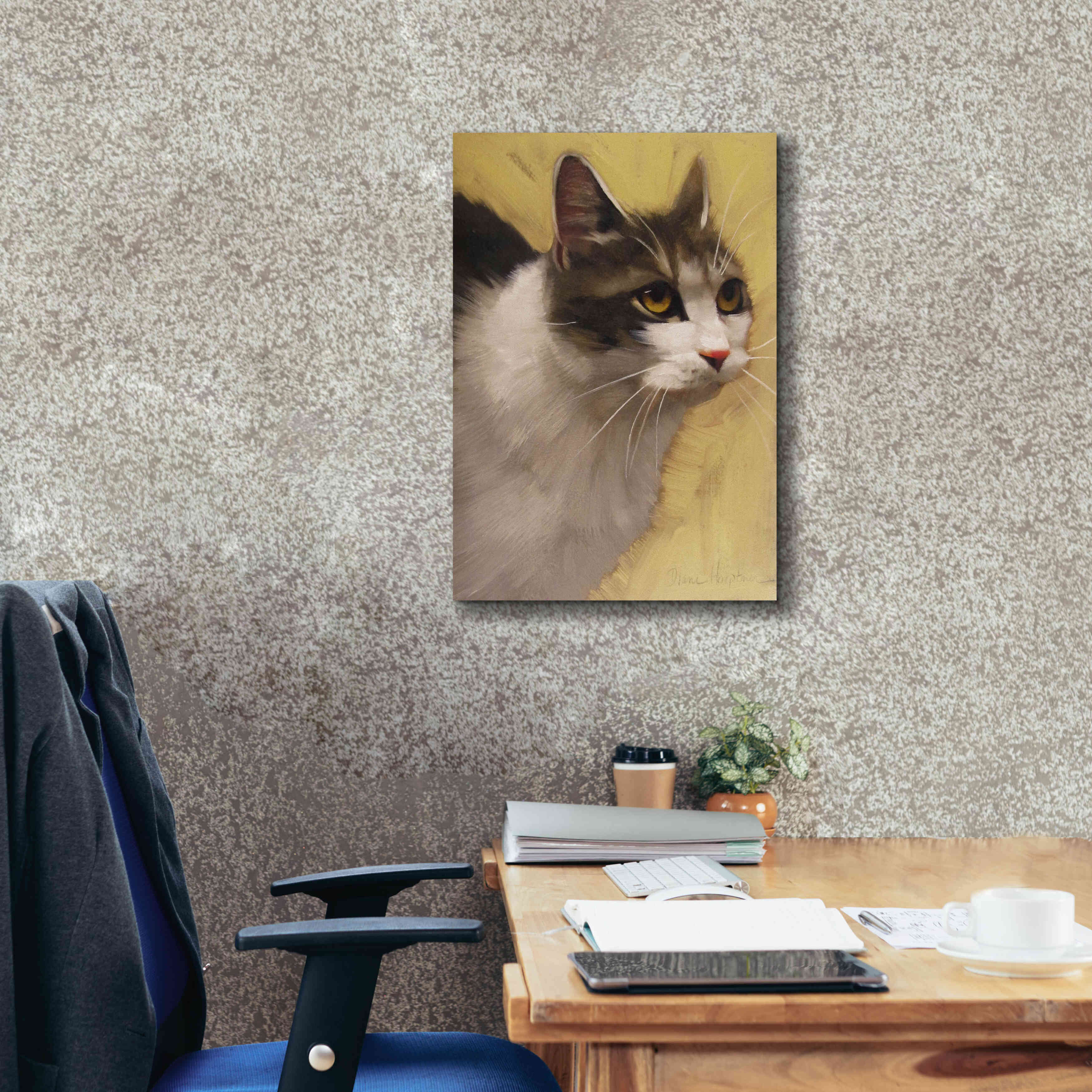 'Derby Cat' by Diane Hoeptner, Giclee Canvas Wall Art,18x26