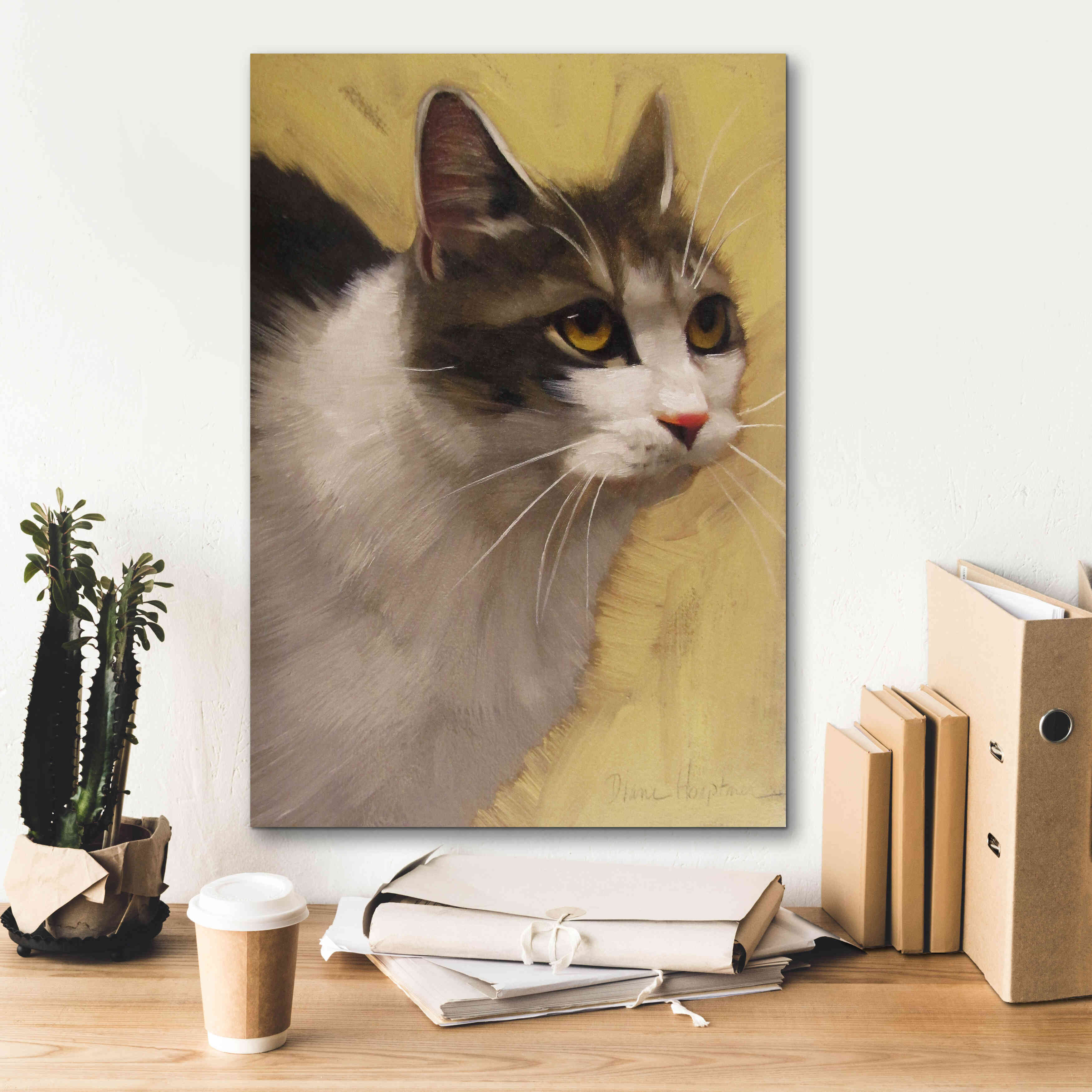'Derby Cat' by Diane Hoeptner, Giclee Canvas Wall Art,18x26