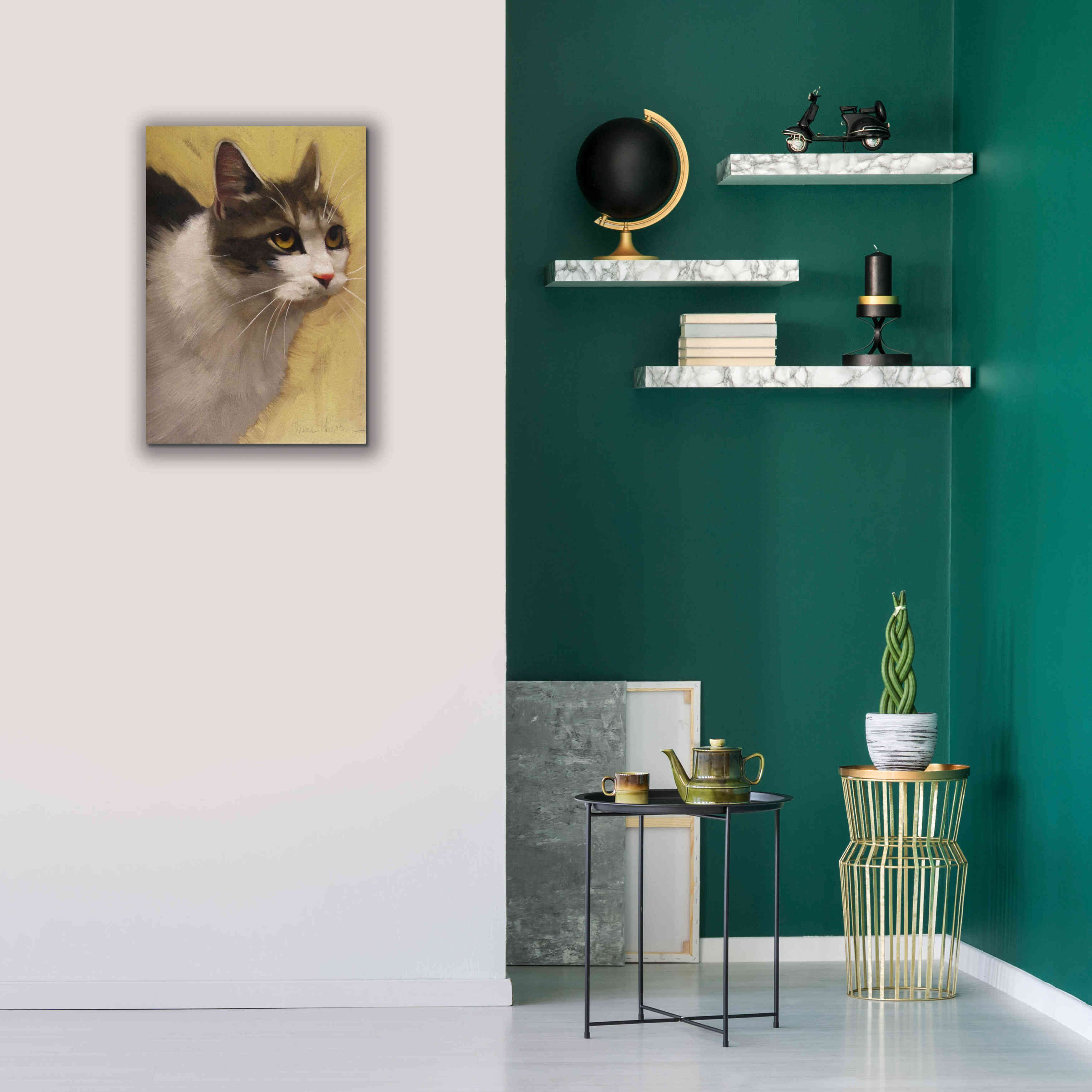 'Derby Cat' by Diane Hoeptner, Giclee Canvas Wall Art,18x26