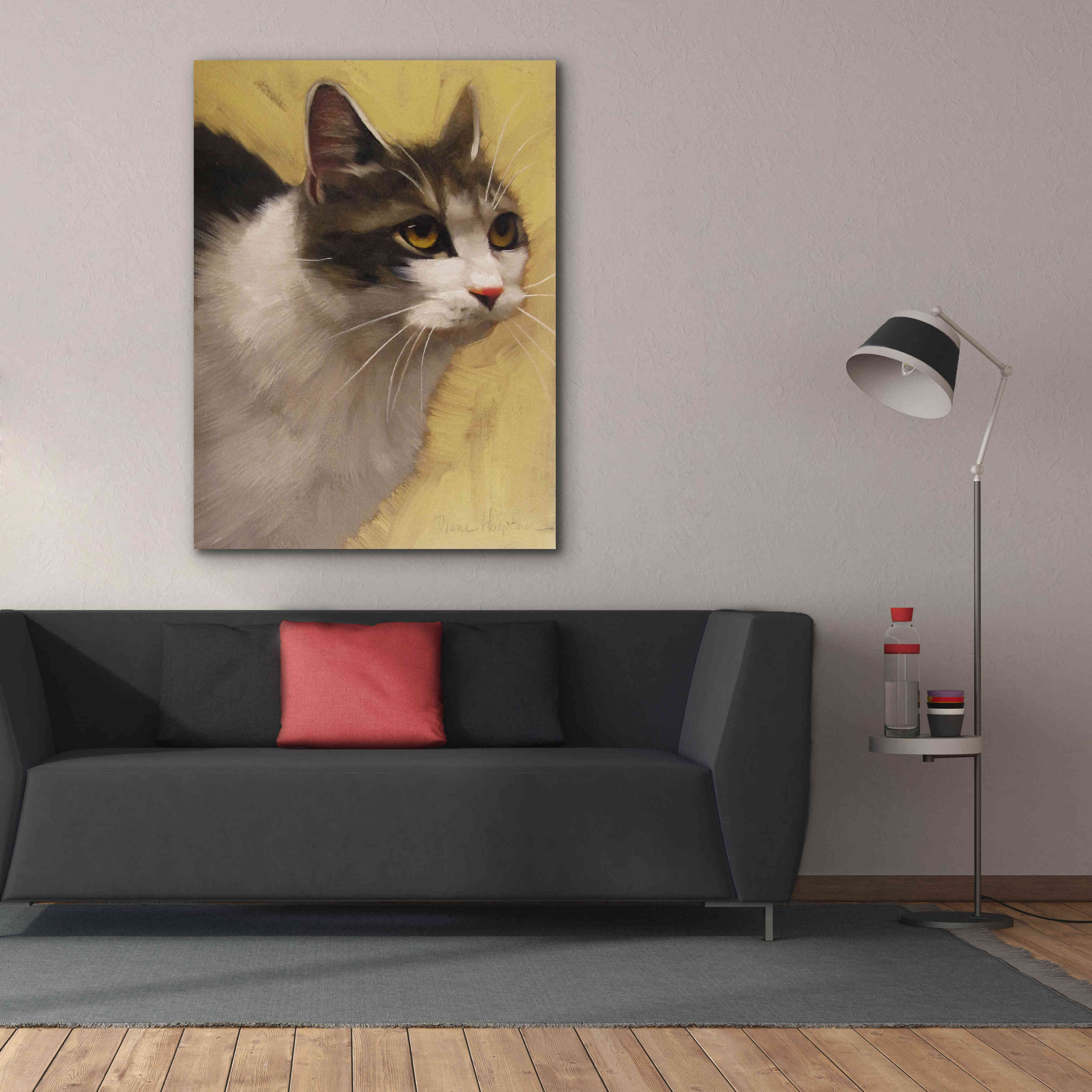 'Derby Cat' by Diane Hoeptner, Giclee Canvas Wall Art,40x54