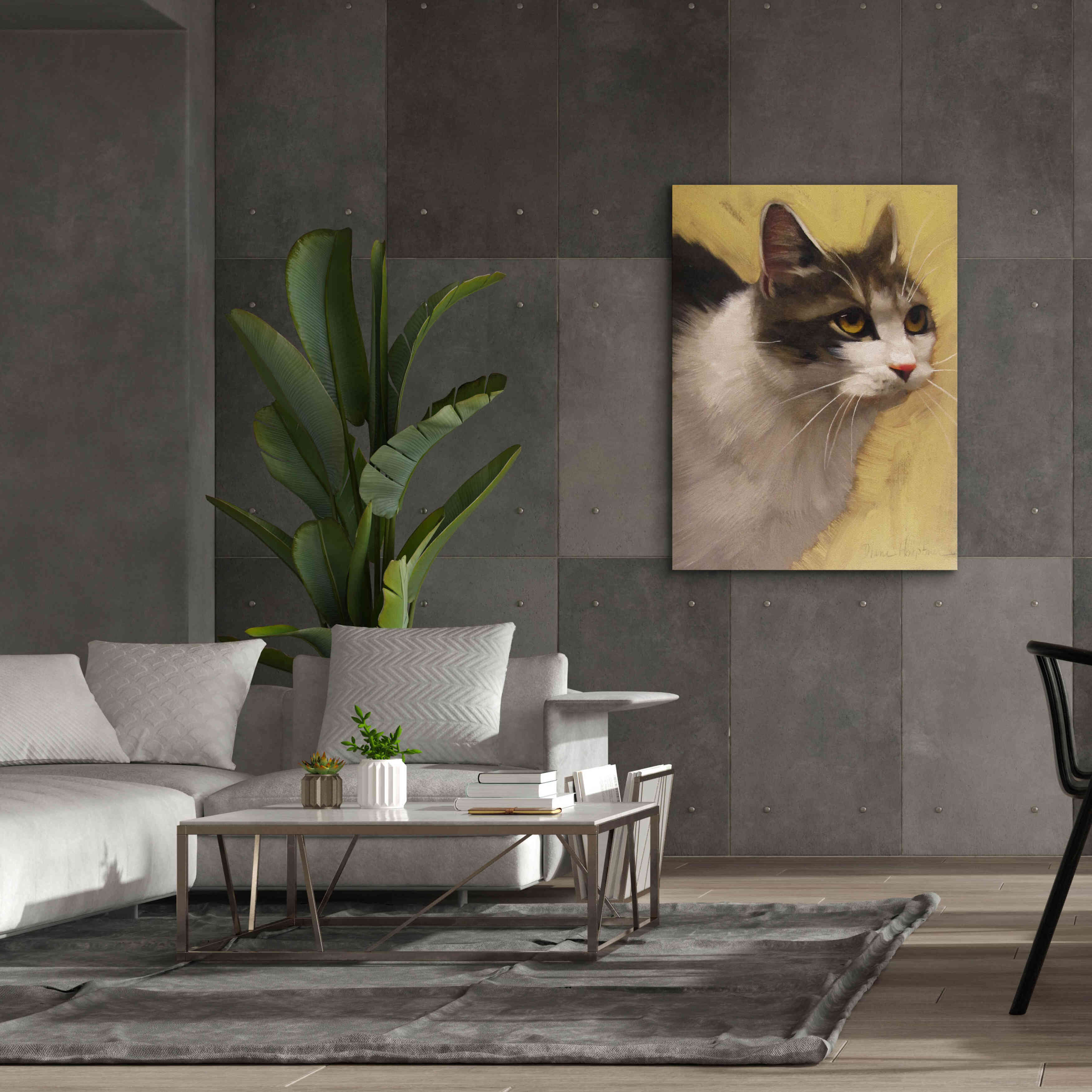 'Derby Cat' by Diane Hoeptner, Giclee Canvas Wall Art,40x54