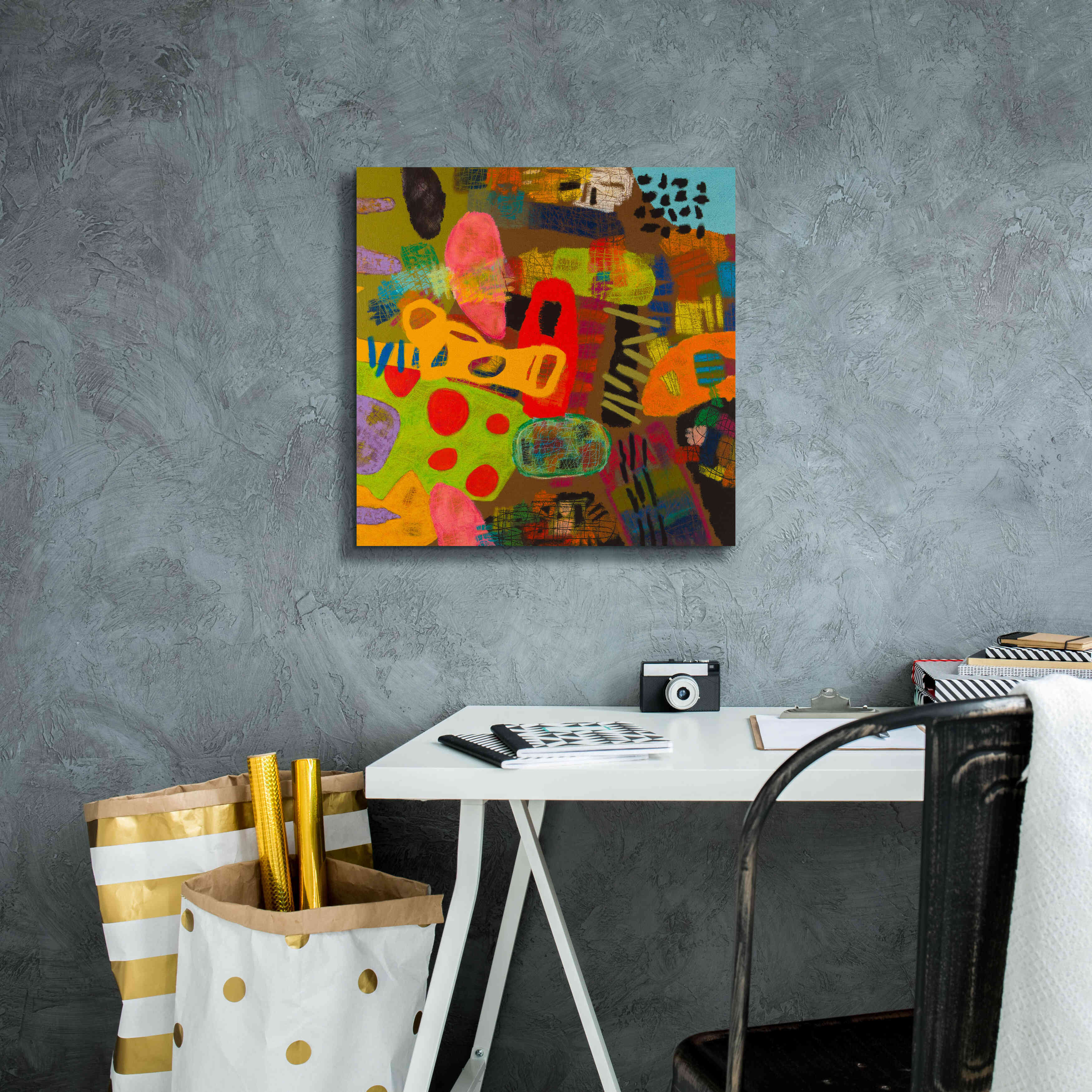 'Conversations in the Abstract 19' by Downs, Giclee Canvas Wall Art,18x18