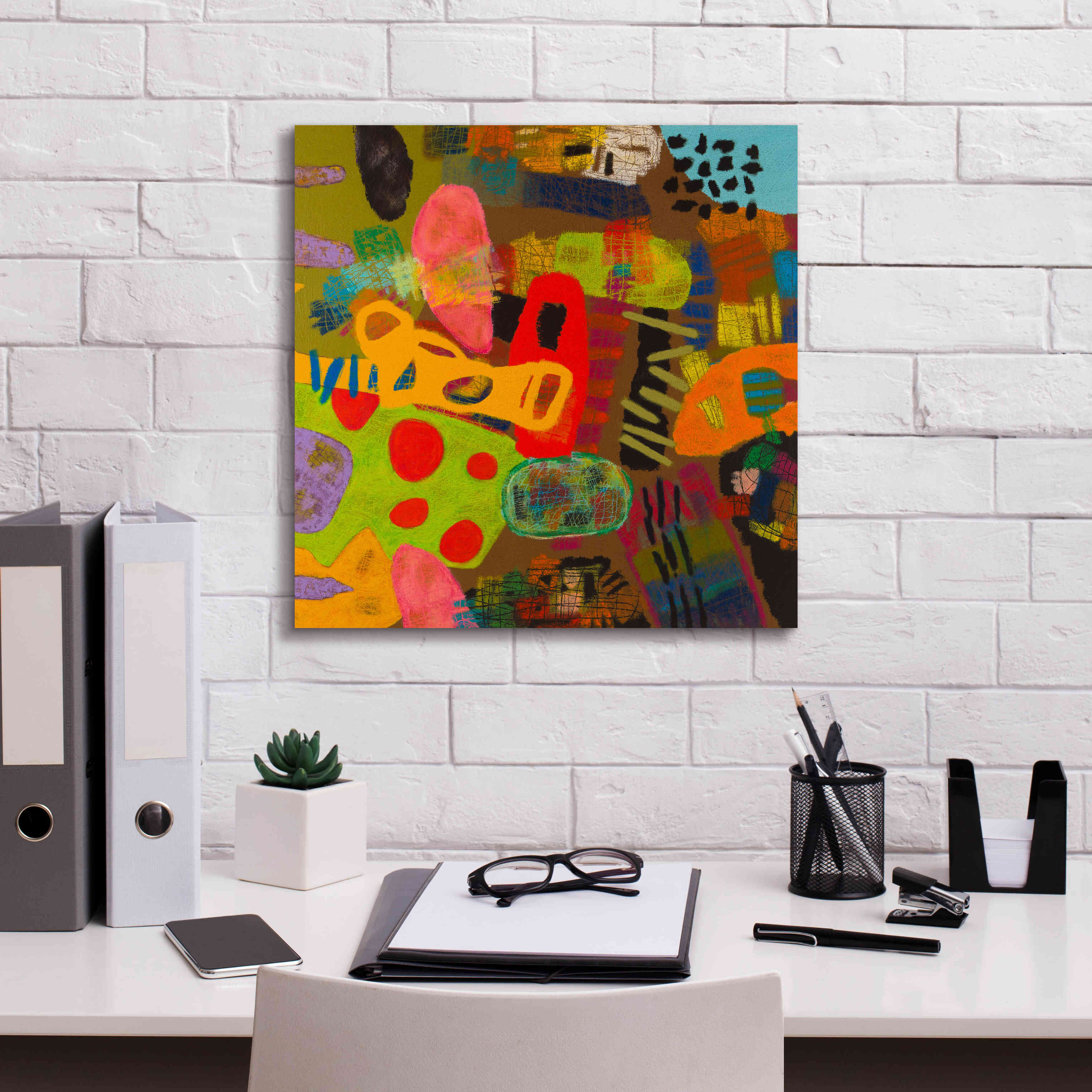 'Conversations in the Abstract 19' by Downs, Giclee Canvas Wall Art,18x18