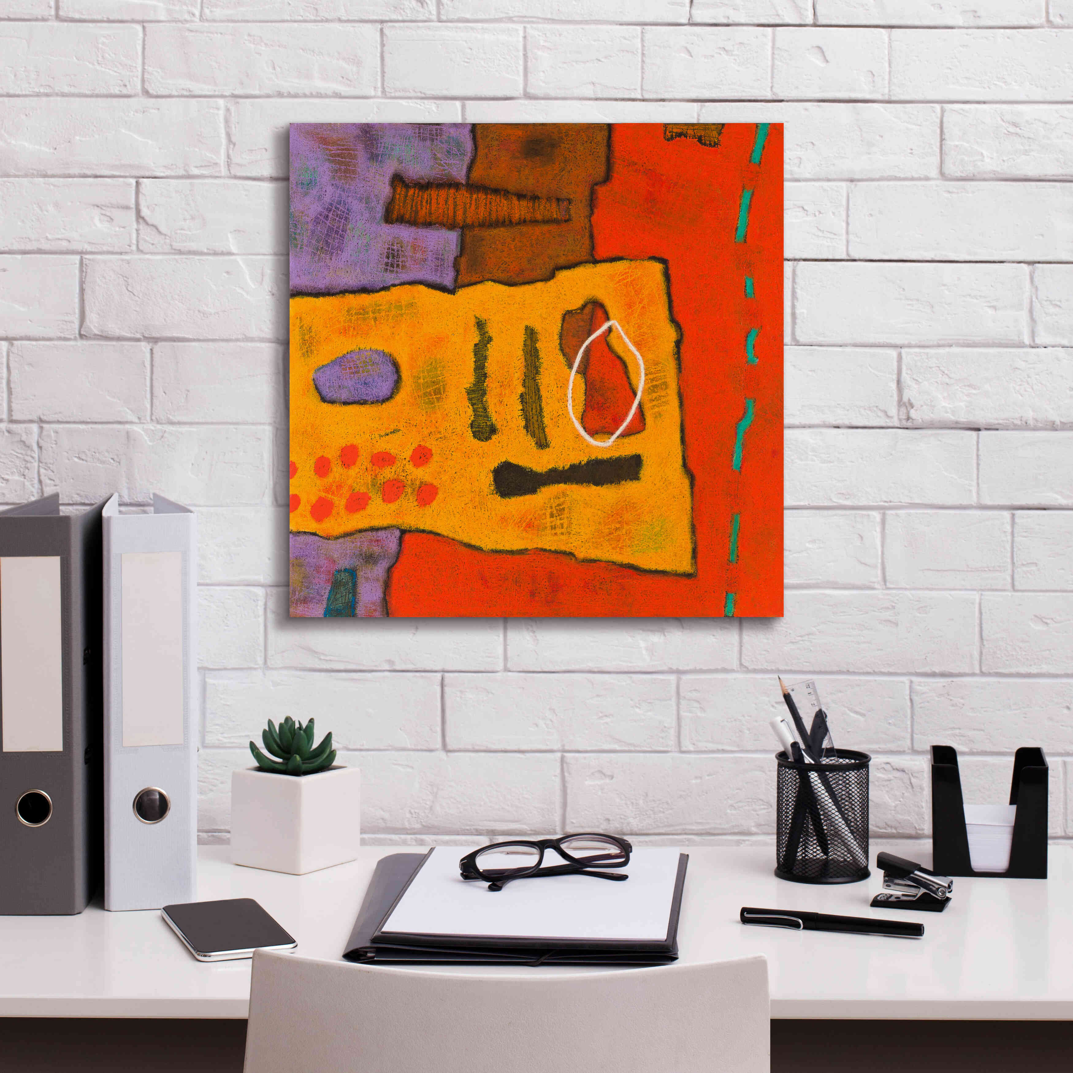 'Conversations in the Abstract 21' by Downs, Giclee Canvas Wall Art,18x18