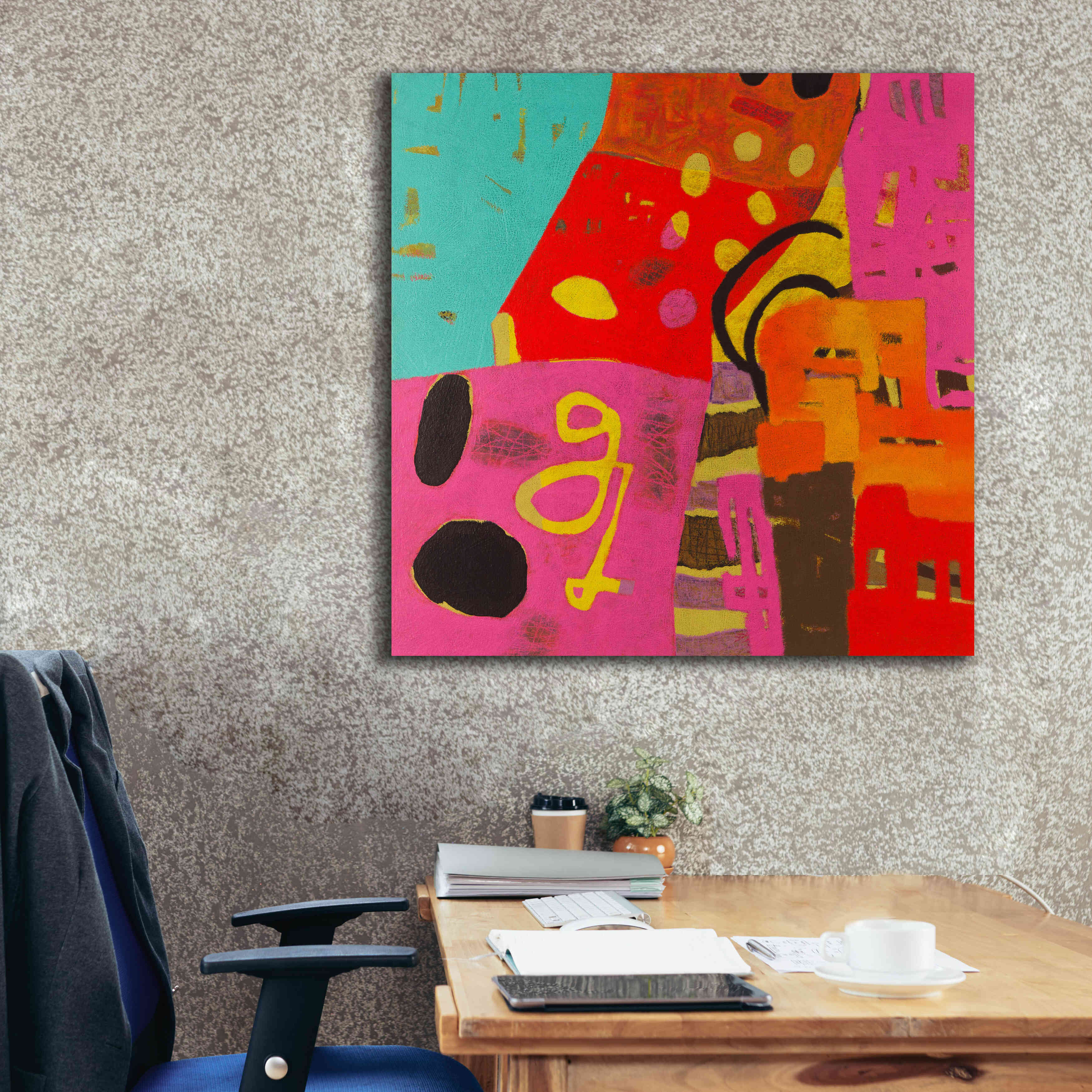 'Conversations in the Abstract 23' by Downs, Giclee Canvas Wall Art,37x37