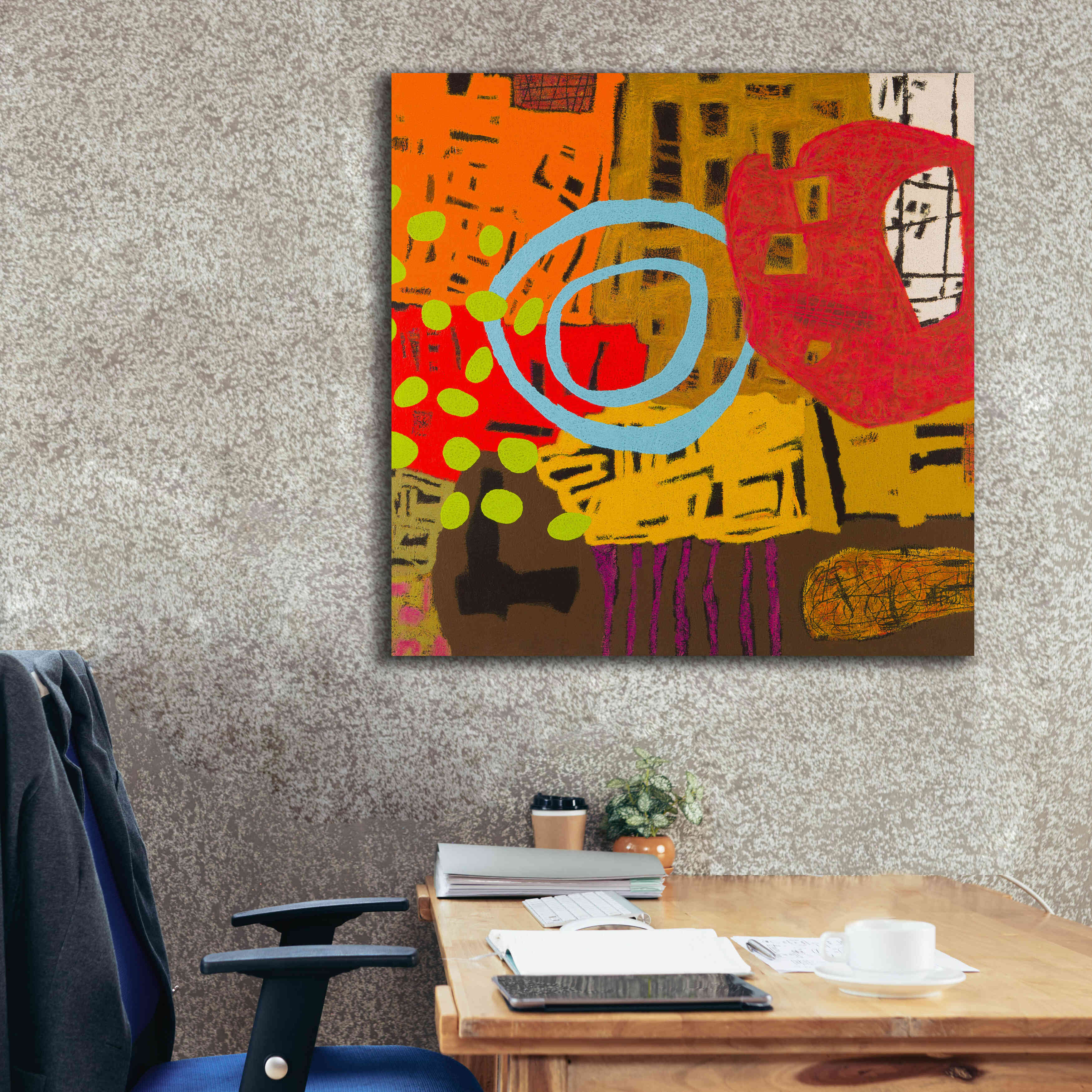 'Conversations in the Abstract 28' by Downs, Giclee Canvas Wall Art,37x37