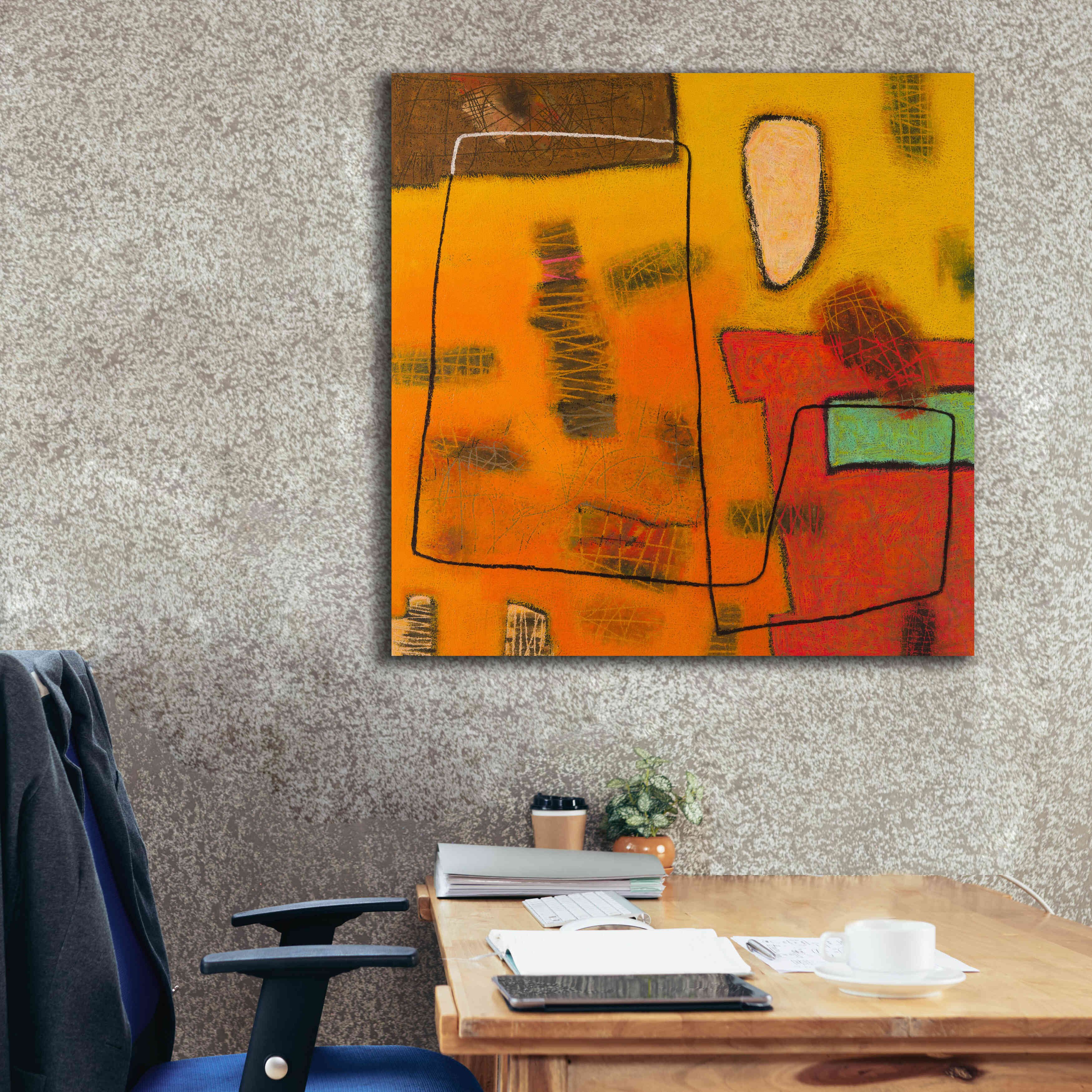 'Conversations in the Abstract 31' by Downs, Giclee Canvas Wall Art,37x37