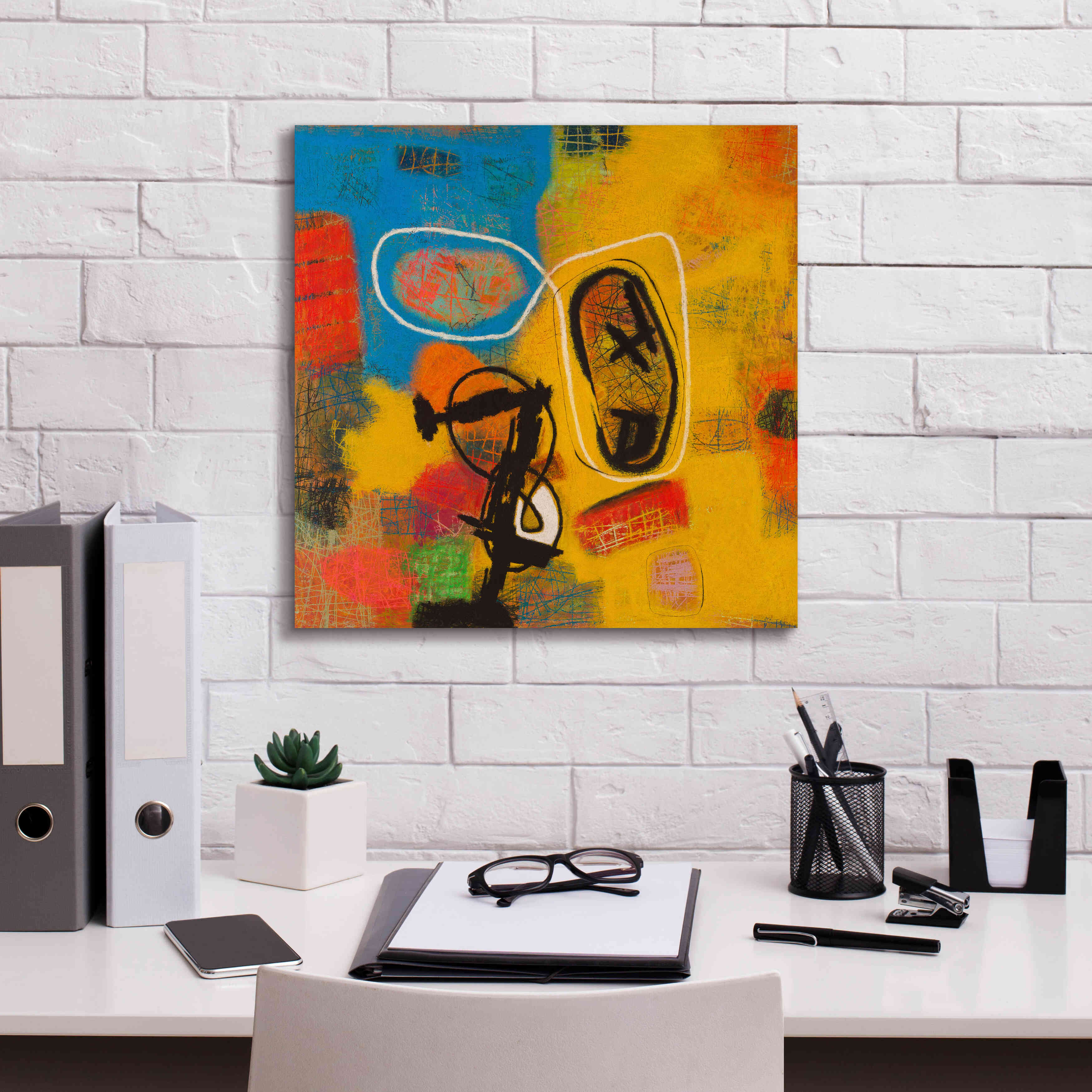 'Conversations in the Abstract 32' by Downs, Giclee Canvas Wall Art,18x18