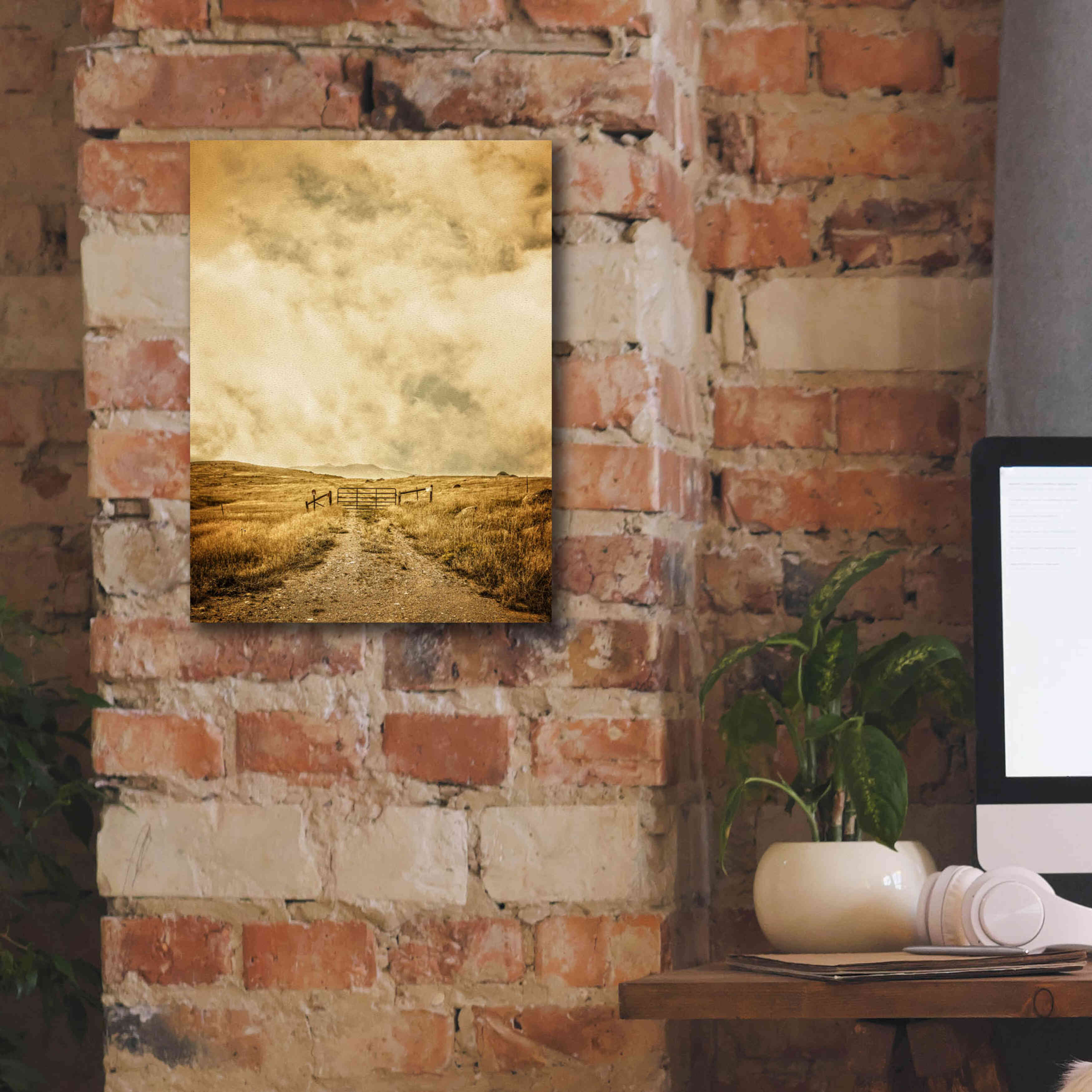 'Ranch Gate' by Edward M. Fielding, Giclee Canvas Wall Art,12x16