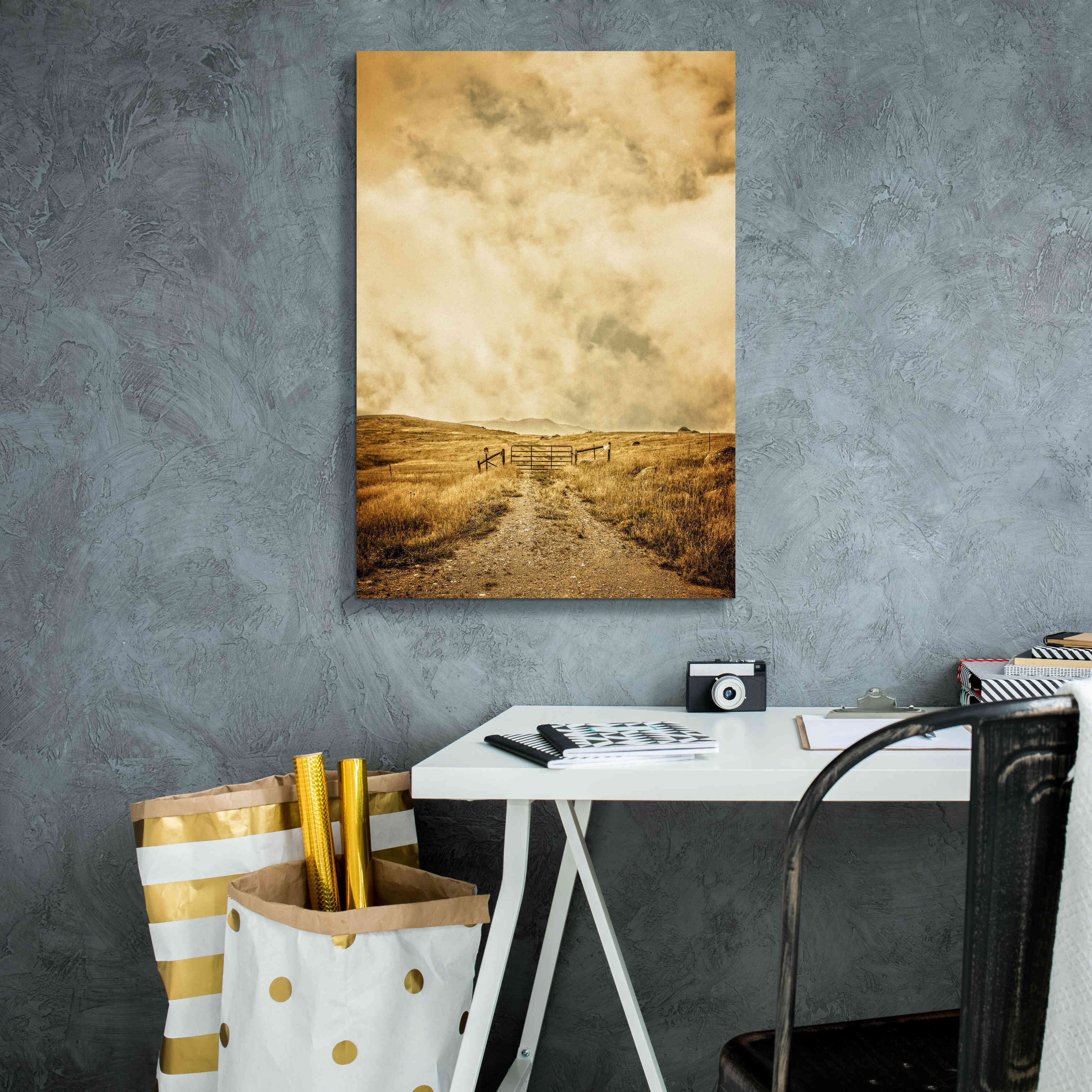 'Ranch Gate' by Edward M. Fielding, Giclee Canvas Wall Art,18x26