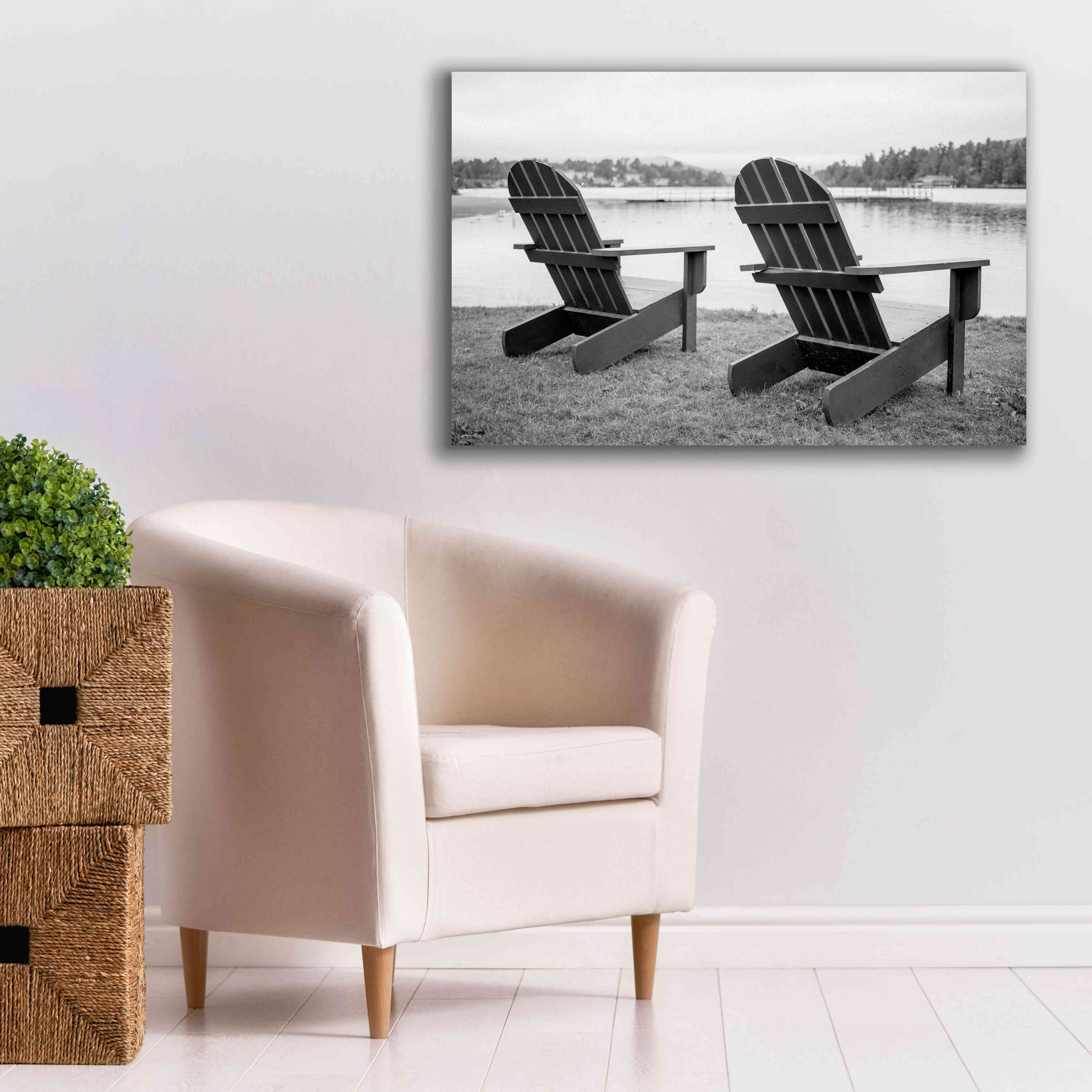 'Relaxing at the Lake' by Edward M. Fielding, Giclee Canvas Wall Art,40x26