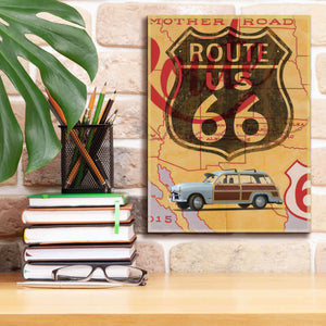 'Route 66 Vintage Postcard' by Edward M. Fielding, Giclee Canvas Wall Art,12x16