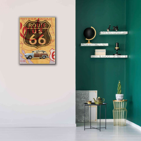 Image of 'Route 66 Vintage Postcard' by Edward M. Fielding, Giclee Canvas Wall Art,26x34