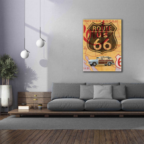 Image of 'Route 66 Vintage Postcard' by Edward M. Fielding, Giclee Canvas Wall Art,40x54