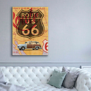 'Route 66 Vintage Postcard' by Edward M. Fielding, Giclee Canvas Wall Art,40x54