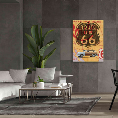 Image of 'Route 66 Vintage Postcard' by Edward M. Fielding, Giclee Canvas Wall Art,40x54