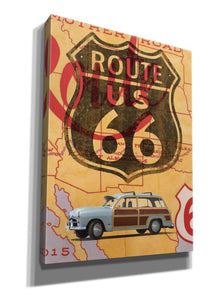 'Route 66 Vintage Postcard' by Edward M. Fielding, Giclee Canvas Wall Art