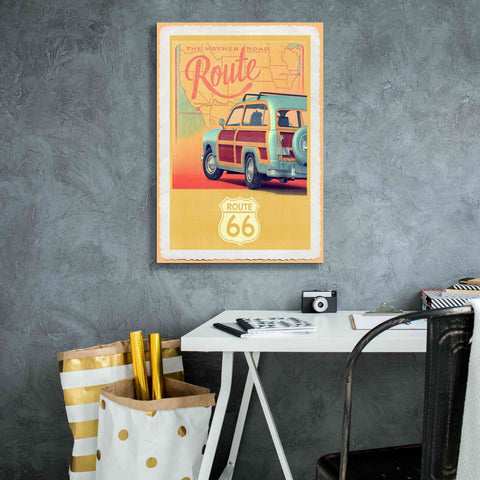 Image of 'Route 66 Vintage Travel' by Edward M. Fielding, Giclee Canvas Wall Art,18x26